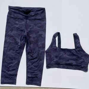 GAP Eclipse Purple Camo Sports Bra & Leggings Set
